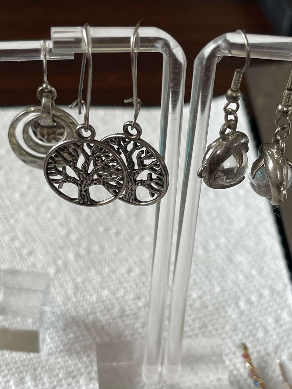 10 pr incl Silver tone  Tree of Life Dangle Earrings plus
